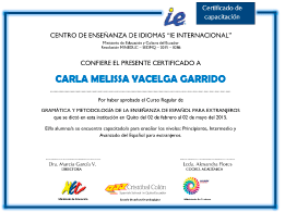 certificado IE / Frente